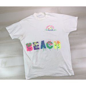 Vintage Turtle Bay Tropical Island Beach 90s Single Stitch T Shirt Adult